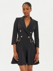 Elisabetta Franchi Sukienka koktajlowa AB-T18-46E2-V700 Czarny Regular Fit. Czarne sukienki damskie Elisabetta Franchi, bez wzorów, z syntetyku, wizytowe, bez kołnierzyka, bez ramiączek. Za 3,299.00 zł.