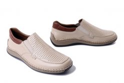 RIEKER 05293-60 beige, półbuty męskie. Brązowe półbuty na co dzień męskie Rieker, na lato, bez zapięcia. Za 258.93 zł.