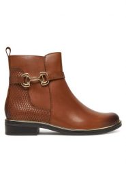 Caprice Botki 9-25312-45 Brązowy. Brązowe botki damskie Caprice, ze skóry, bez obcasa, na płaskiej podeszwie, bez zapięcia. Za 589.99 zł.