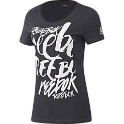 Reebok Koszulka damska Super Scripty Scoop Neck czarny r. S (BK6646). Bluzki damskie marki Reebok. Za 73.00 zł.