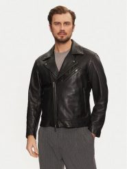 BOSS Kurtka skórzana Jolush 50530258 Czarny Regular Fit. Czarne kurtki męskie Boss, m, bez wzorów, ze skóry, bez kaptura. Za 1,769.00 zł.
