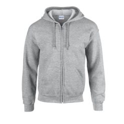 Bluza Z Kapturem Dla Dorosłych Unisex Heavy Blend Full Zip. Szare bluzy męskie Gildan, m, bez wzorów, z kapturem. Za 121.99 zł.