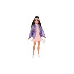 Barbie Fashion Lalka+Ubranka FJF67/FJF71. Białe kurtki i płaszcze dla dziewczynek Barbie, w kolorowe wzory. Za 89.99 zł.