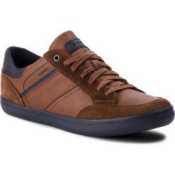 Półbuty GEOX - U Box F U84R3F 0ME22 C6176 Cognac/Navy. Brązowe półbuty na co dzień męskie Geox, z materiału. W wyprzedaży za 269.00 zł.