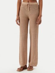 Guess Spodnie plażowe E6GB00 Z5371 Beżowy Regular Fit. Brązowe spodnie materiałowe damskie Guess, l, z aplikacjami, z bawełny. Za 394.99 zł.