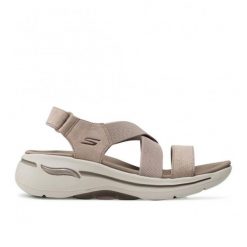 Sandálias de caminhada Mulher Go Walk Arch Fit castanho. Brązowe obuwie sportowe damskie Skechers, trekkingowe. Za 317.70 zł.