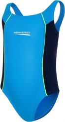Strój jednoczęściowy pływacki dla dzieci Aqua Speed Luna. Niebieskie stroje kąpielowe dla dziewczynek Aqua-Speed, bez wzorów, z dzianiny. Za 59.00 zł.