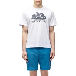 T-Shirt Sundek New Simeon Logo Dorosłych. Białe koszulki sportowe męskie SUNDEK, na lato, l, bez wzorów, z bawełny, bez kołnierzyka. Za 197.85 zł.