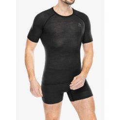 Koszulka termoaktywna męska Odlo Merino PW 140 Seamless BL Top Crew Neck SS. Czarne bielizna termoaktywna męska Odlo, bez zapięcia, rowerowe. Za 261.99 zł.