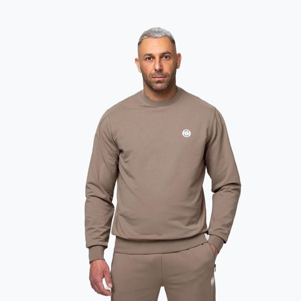 Bluza męska Pitbull Nugget Small Logo Crewneck. Brązowe bluzy męskie PITBULL, l, bez wzorów, z bawełny, bez kaptura. Za 169.99 zł.