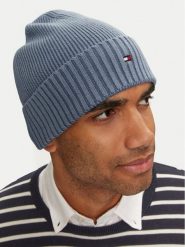 Tommy Hilfiger Czapka Flag AM0AM12796 Niebieski. Niebieskie rękawiczki męskie Tommy Hilfiger, na zimę, bez wzorów, z bawełny. Za 169.99 zł.