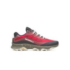 Buty turystyczne męskie Merrell Moab Speed. Czerwone buty sportowe męskie Merrell, bez zapięcia. Za 349.99 zł.