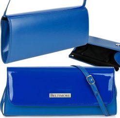 Beltimore Chabrowa Damska Torebka Kopertówka wieczorowa Beltimore W20. Niebieskie kopertówki damskie Beltimore, bez wzorów, wizytowe, bez dodatków. Za 76.99 zł.