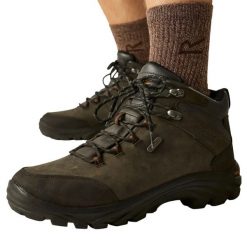 Męskie Buty Trekkingowe Skórzane Burrell. Czarne trekkingi męskie Regatta, za kostkę, trekkingowe. Za 606.99 zł.