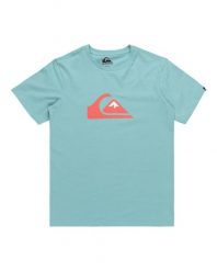 Koszulka dla Chłopcy COMP LOGO Niebieski. Niebieskie t-shirty dla chłopców Quiksilver, bez wzorów, z bawełny, bez ramiączek. Za 74.45 zł.
