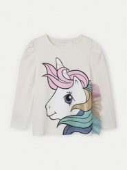 NAME IT Bluzka 13233940 Biały Regular Fit. Białe bluzki dla dziewczynek Name it, bez wzorów, z bawełny, bez ramiączek. Za 49.99 zł.