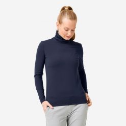 Podkoszulek termiczny do golfa damski Inesis CW500. Niebieskie obuwie sportowe damskie INESIS, bez wzorów, z dzianiny, na golfa. Za 69.99 zł.