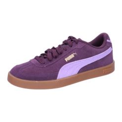 Zamszowe buty sportowe Puma Club II Era. Fioletowe obuwie sportowe damskie Puma, bez wzorów, z zamszu. Za 296.75 zł.