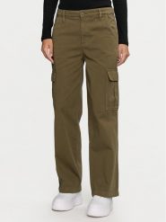 Guess Jeans Spodnie cargo W4YB61 WGCV1 Khaki Relaxed Fit. Brązowe jeansy damskie Guess Jeans, z aplikacjami, z bawełny. Za 249.99 zł.