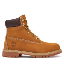 Trapery Timberland. Żółte buty zimowe chłopięce Timberland, bez wzorów, bez zapięcia. Za 749.99 zł.