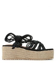 DeeZee Espadryle RT220681 Czarny. Czarne sandały damskie DeeZee, bez wzorów, z materiału, bez obcasa, bez zapięcia. Za 119.99 zł.