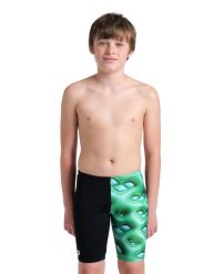 Spodenki Treningowe Pływackie Arena Logo Graphic Swim Jammer Junior. Czarne kąpielówki dla chłopców Arena, bez wzorów, z materiału. Za 136.85 zł.