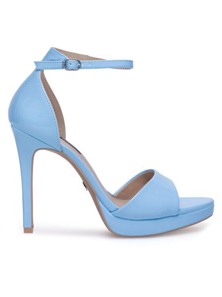 Nine West Sandały WFA2733-2 Niebieski. Niebieskie klapki damskie Nine West, bez wzorów, z syntetyku, bez obcasa, na szpilce, bez zapięcia. Za 114.99 zł.