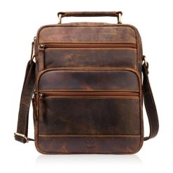 Torba męska skórzana vintage brązowa listonoszka męska Paolo Peruzzi T-127-HBR. Brązowe torby na ramię męskie bez wzorów, z materiału, vintage, na ramię. Za 259.00 zł.