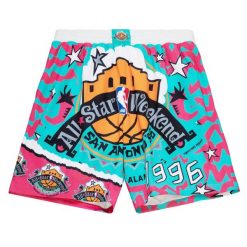 Szorty NBAAll Star. Czerwone szorty męskie Mitchell & Ness, l, bez wzorów, z poliesteru, retro. Za 368.00 zł.