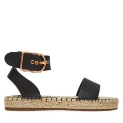 Espadryle Pepe Jeans. Czarne sandały damskie Pepe Jeans, bez wzorów, z jeansu, bez obcasa, bez zapięcia. Za 239.99 zł.