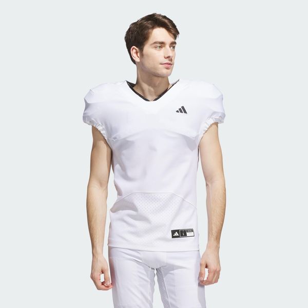 Koszulka Adizero Impact American Football. Białe koszulki sportowe męskie Adidas, l, bez wzorów, bez kołnierzyka, bez ramiączek, do piłki nożnej. Za 479.00 zł.