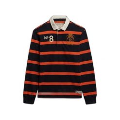 Polo z długim rękawem z podwójnym emblematem w paski Superdry Rugby. Brązowe koszulki polo męskie Superdry., m, bez wzorów, klasyczne, bez ramiączek. Za 316.50 zł.