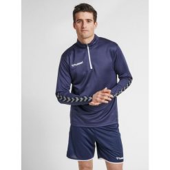 Bluza Hummel demi-zip hmlAUTHENTIC. Niebieskie bluzy męskie Hummel, m, bez wzorów, z materiału, bez kaptura, na fitness i siłownię. W wyprzedaży za 168.50 zł.