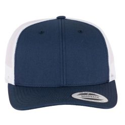 Dwukolorowa Czapka Trucker Retro. Białe czapki i kapelusze damskie FLEXFIT, bez wzorów, retro. Za 51.99 zł.
