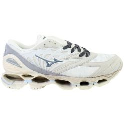 Buty sportowe Mizuno z niebieskiej skóry. Szare buty sportowe męskie Mizuno, ze skóry, bez zapięcia, do biegania. Za 980.50 zł.