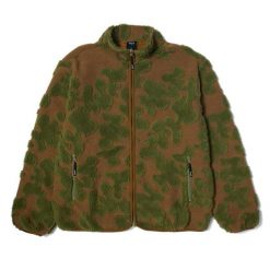 Kurtka turystyczna męska HUF Abstract High Pile Jacquard. Brązowe kurtki męskie HUF, m, bez wzorów, z polaru, sportowe, bez kaptura. W wyprzedaży za 584.00 zł.