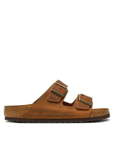 Birkenstock Klapki Arizona Leoi 1028272 Brązowy. Brązowe klapki męskie Birkenstock, ze skóry. Za 485.99 zł.