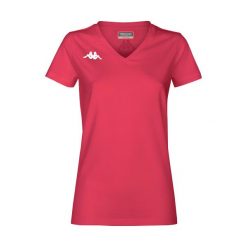Damski jersey Kappa Brizza. Czerwone t-shirty damskie Kappa, bez wzorów, z jersey, sportowe, bez kołnierzyka. Za 156.50 zł.