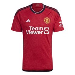 Koszulka Mężczyzna Adidas Domicile Manchester United 23-24 czerwony. Czerwone koszulki sportowe męskie Adidas, l, bez wzorów, bez kołnierzyka, bez ramiączek, do piłki nożnej. W wyprzedaży za 328.60 zł.