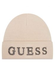 Guess Czapka AW5398 POL01 Beżowy. Brązowe rękawiczki damskie Guess, na zimę, z aplikacjami, z materiału. Za 159.99 zł.