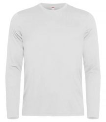 Clique Basic Active-T L/S Męski longsleeve z spun-dyed poliestru. Białe bluzki z długim rękawem męskie CLIQUE, l, bez wzorów, z dzianiny, bez kołnierzyka. Za 96.04 zł.
