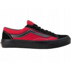 Buty do chodzenia damskie Vans V360G0002. Czerwone trampki i tenisówki damskie Vans, bez wzorów, z materiału, bez zapięcia. Za 352.00 zł.
