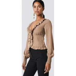 NA-KD Boho Bluzka z falbankami - Beige. Bluzki damskie marki NA-KD Boho. Za 121.95 zł.