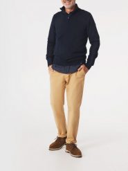Sweter Męski TBS Axelecam. Niebieskie swetry przez głowę męskie TBS, m, bez wzorów, z bawełny, bez kołnierzyka. Za 339.00 zł.