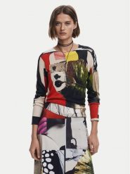 Desigual Sweter Collagelacro 25SWJF27 Kolorowy Regular Fit. Swetry damskie Desigual, m, bez wzorów, z wiskozy, bez kołnierzyka, bez ramiączek, bez kaptura. Za 219.99 zł.