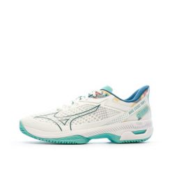 Buty do tenisa damskie Mizuno Wave Exceed Tour 5 CC. Białe obuwie sportowe damskie Mizuno, bez wzorów, tenisowe, mizuno wave. Za 359.99 zł.