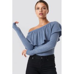 NA-KD Boho Sweter na jedno ramię - Blue. Swetry damskie marki NA-KD Boho. Za 60.95 zł.