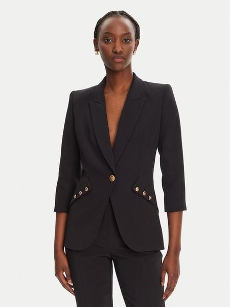 Elisabetta Franchi Marynarka GI-164-52E2-V640 Czarny Regular Fit. Czarne żakiety damskie Elisabetta Franchi, bez wzorów, z syntetyku. Za 1,389.99 zł.