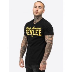 T-shirt o klasycznym kroju Benlee Logo. Czarne koszulki sportowe męskie BENLEE, bez wzorów, bez kołnierzyka, bez ramiączek. Za 109.00 zł.