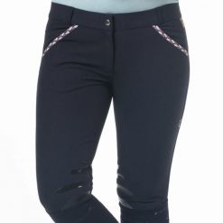 Dziewczęce spodnie do jazdy konnej Flags&Cup Mendoza. Niebieskie spodnie materiałowe dla dziewczynek FLAGS&CUP, bez wzorów, z lycry. Za 340.00 zł.